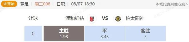 周三解析日职+欧冠 浦和红钻VS柏太阳神 比亚韦VS博德闪耀